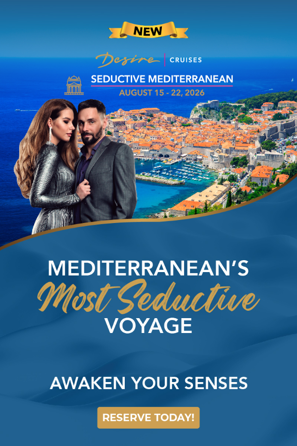 Desire Seductive Mediterranean Cruise Aug 2026 event flyer