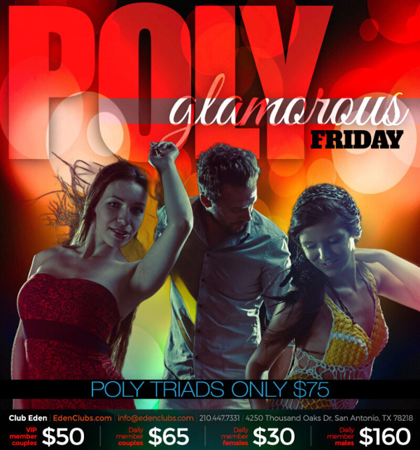 SATX Poly Glamorous Friday event flyer