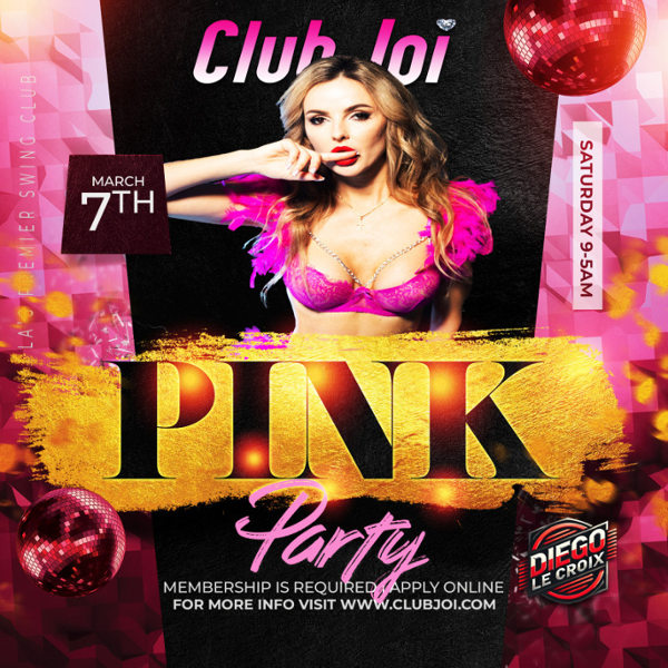 Pink Party at Club Joi event flyer