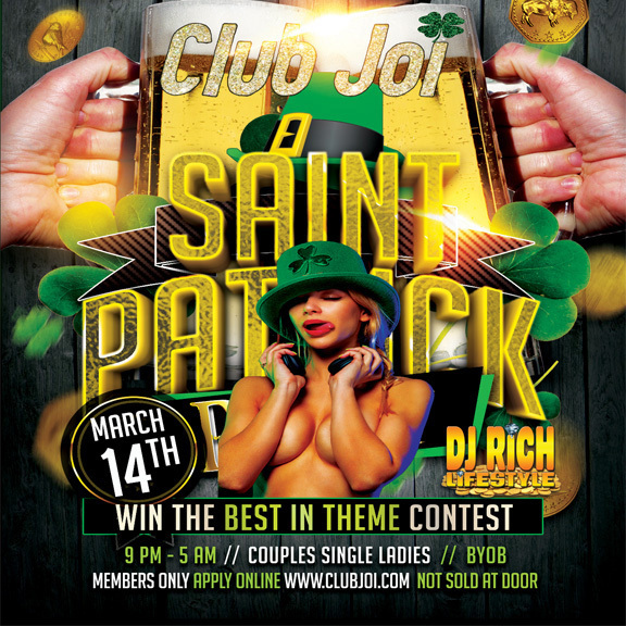 St Patrick's Day at Club Joi event flyer