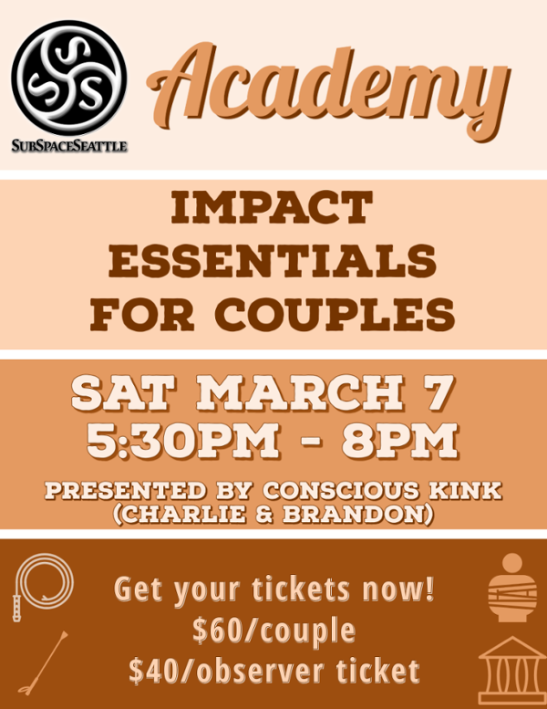 Impact Essentials for Couples - Presented by Conscious Kink (Charlie & Brandon) event flyer