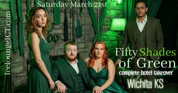 50 Shades of Green Complete Hotel Takeover event flyer