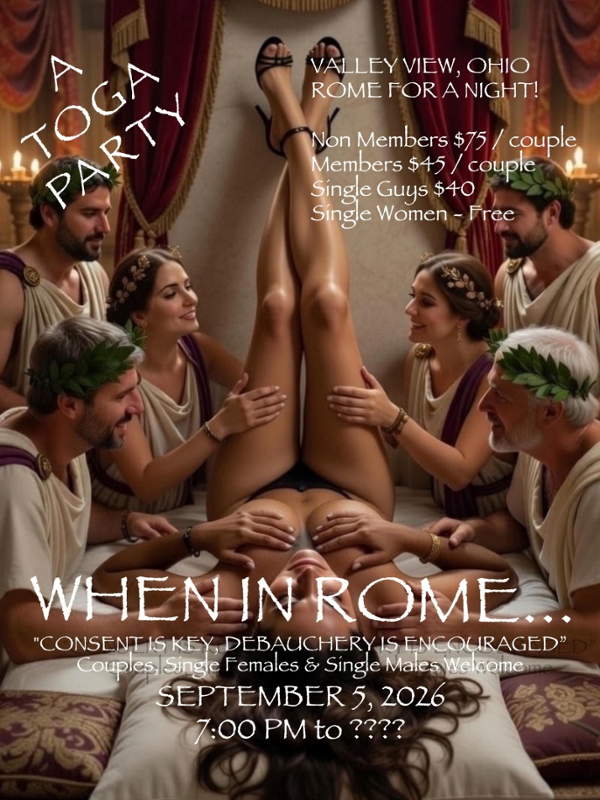 When In Rome Toga House Party event flyer