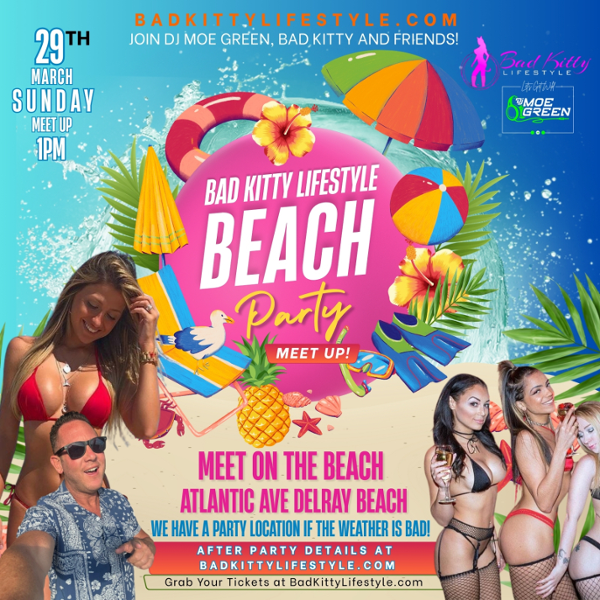 Beach party Meet-up! event flyer