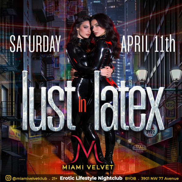 LUST IN LATEX PARTY event flyer