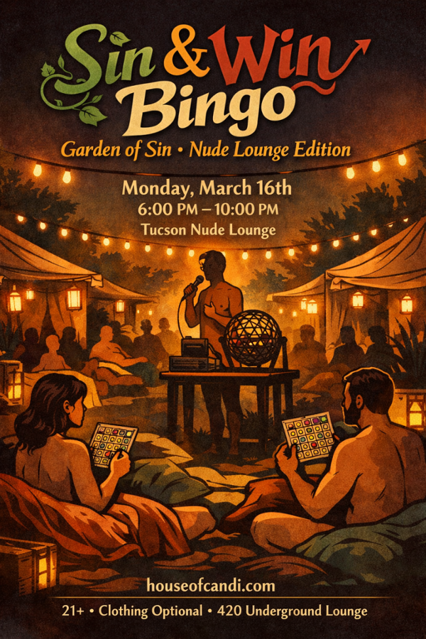 Tucson Sin and Win Bingo Nude Lounge event flyer