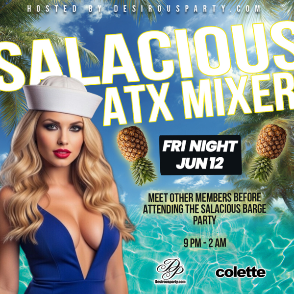 colette Austin Salacious ATX Mixer event flyer