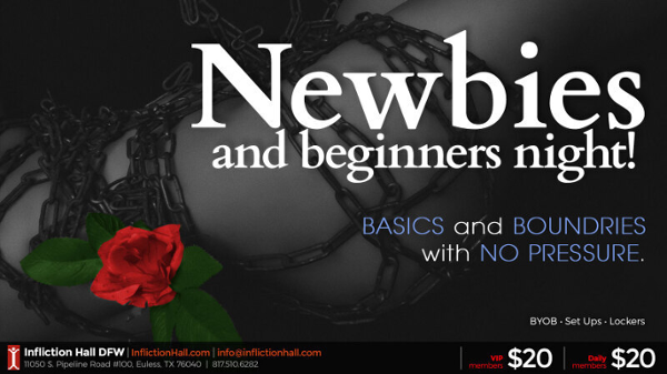 Newbies and Beginners Night event flyer