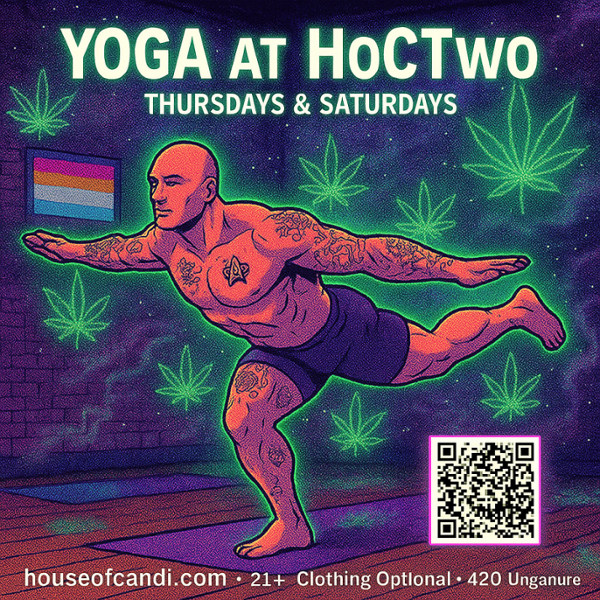 Saturday Morning Clothing Optional 420 Yoga Tempe event flyer