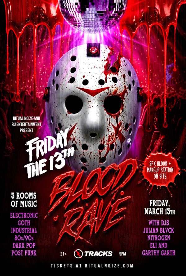 Friday The 13TH BLOOD RAVE event flyer
