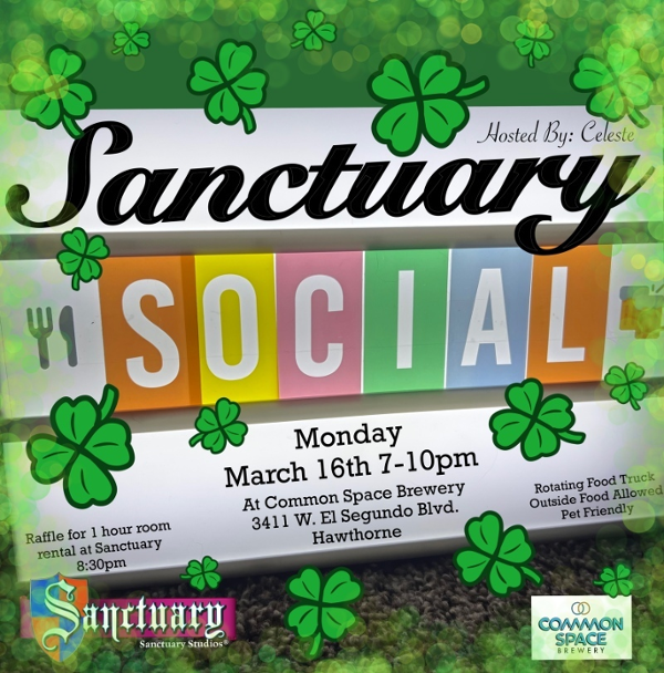 Sanctuary Social event flyer