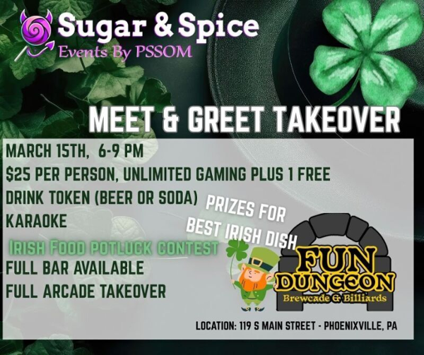 Luck of the Irish St Patty's Day M&G at the Fun Du event flyer