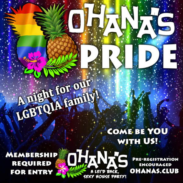 Ohana's PRIDE event flyer