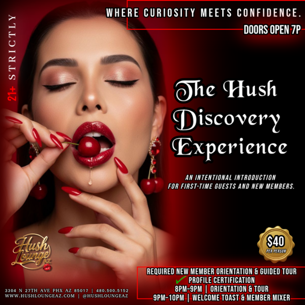 THE HUSH DISCOVERY NIGHT event flyer