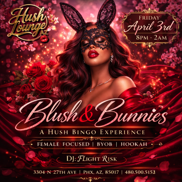 T.F.I.F. - BLUSH & BUNNIES: SPRING NAUGHTY BINGO A event flyer