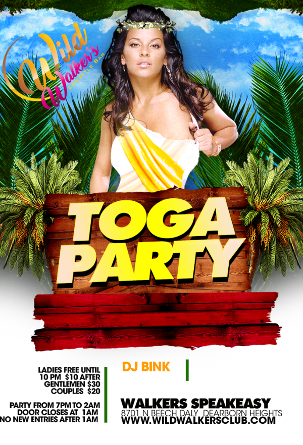 Toga Party event flyer