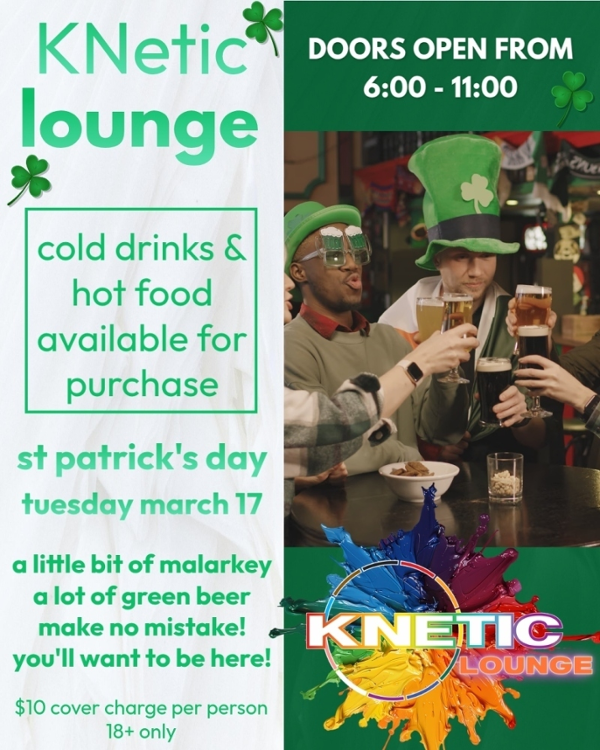 KNetic Lounge - St Patrick's Day event flyer