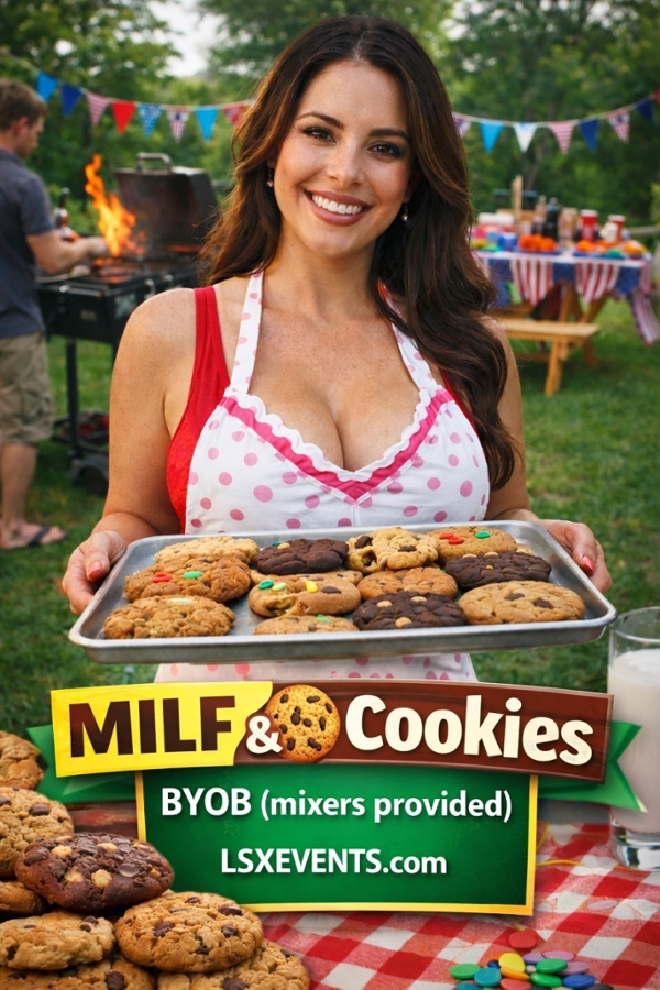 Milf & Cookies event flyer