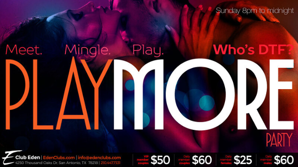 SATX Play More Party event flyer