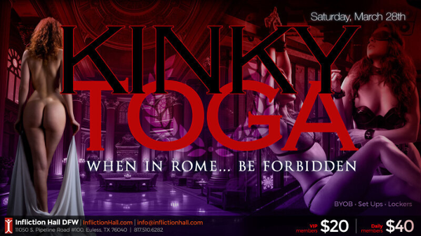 Kinky Toga event flyer