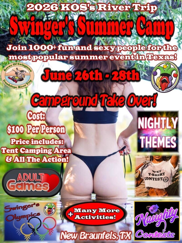 Swinger's Summer Camp event flyer
