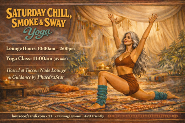 Tucson Saturday Chill, Smoke & Sway Yoga at the Nude Lounge event flyer
