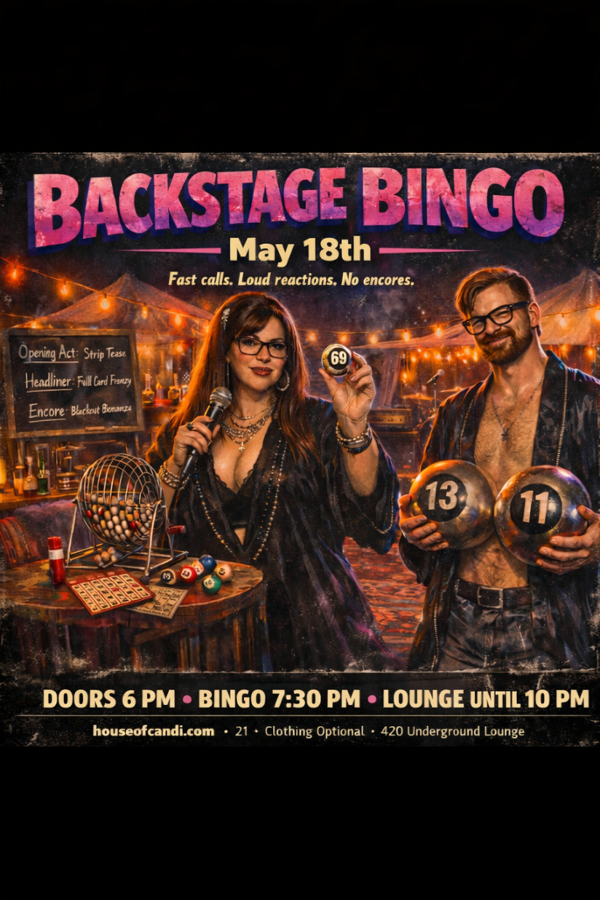 TUCSON BACKSTAGE BINGO Nude Lounge event flyer
