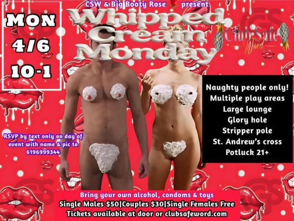 Whipped Cream Monday event flyer