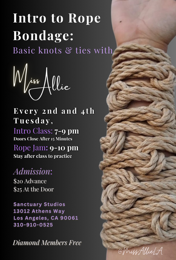 Intro to Rope Bondage with Miss Allie event flyer