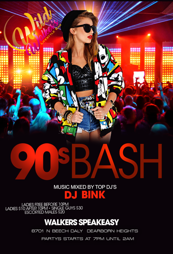 90s Party event flyer
