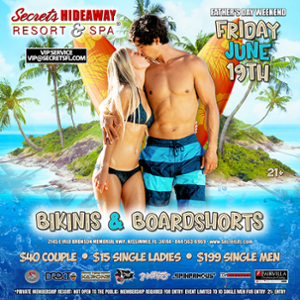 Friday Pool Party AND Bikinis &amp; Boardshorts: Father's Day Weekend